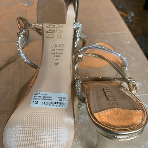 ‼️NEW $158.00 SCHUTZ Cath Crystal-Embellished Platform Sandals - Picture 11 of 12